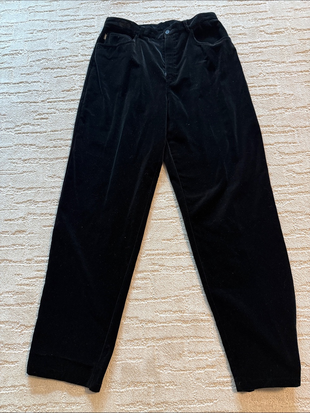 Black Women’s Velvet Pants - Classic Relaxed Fit
